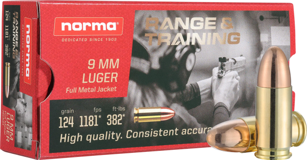 Norma - 124grs FMJ Range&Traning 50STK - 9mmLuger