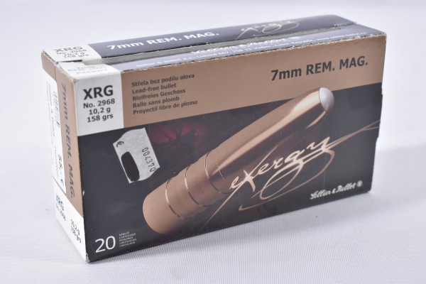 Munition bleifrei Sellier & Bellot 158grs exergy 20STK 7mmRem.Mag.