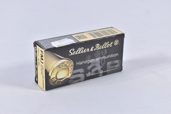 Munition bleihaltig Sellier & Bellot 73grs FMJ 50STK 7,65mmBrow.