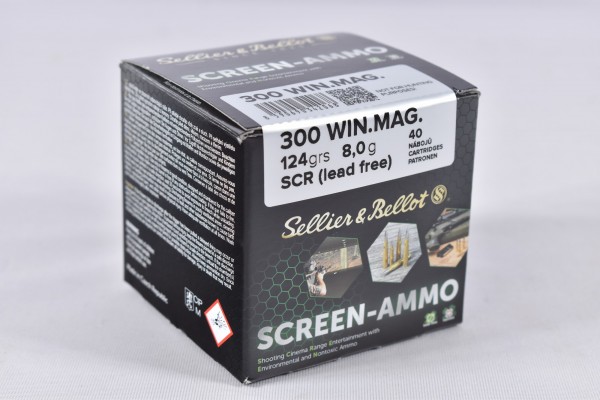 Munition bleifrei Sellier & Bellot 124grs Screen-Ammo 40STK 300Win.Mag.