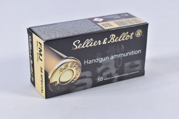 Munition bleihaltig Sellier & Bellot 158grs FMJ 50STK .38Special