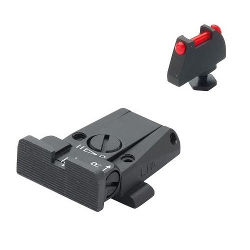 L.P.A. Target schwarz / Fiber rot​ Glock Pistolen Visierung