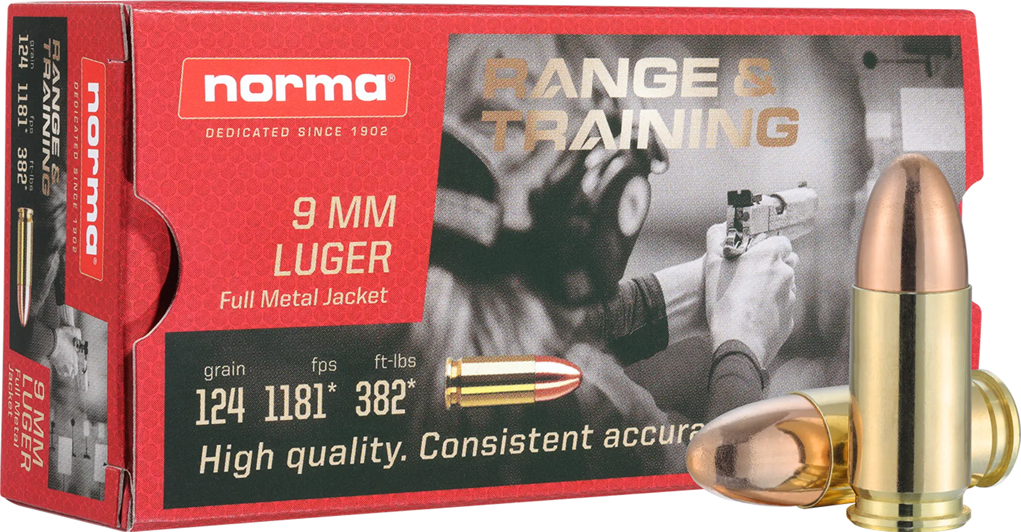 Norma 9mm Luger FMJ Range 124grs / 8