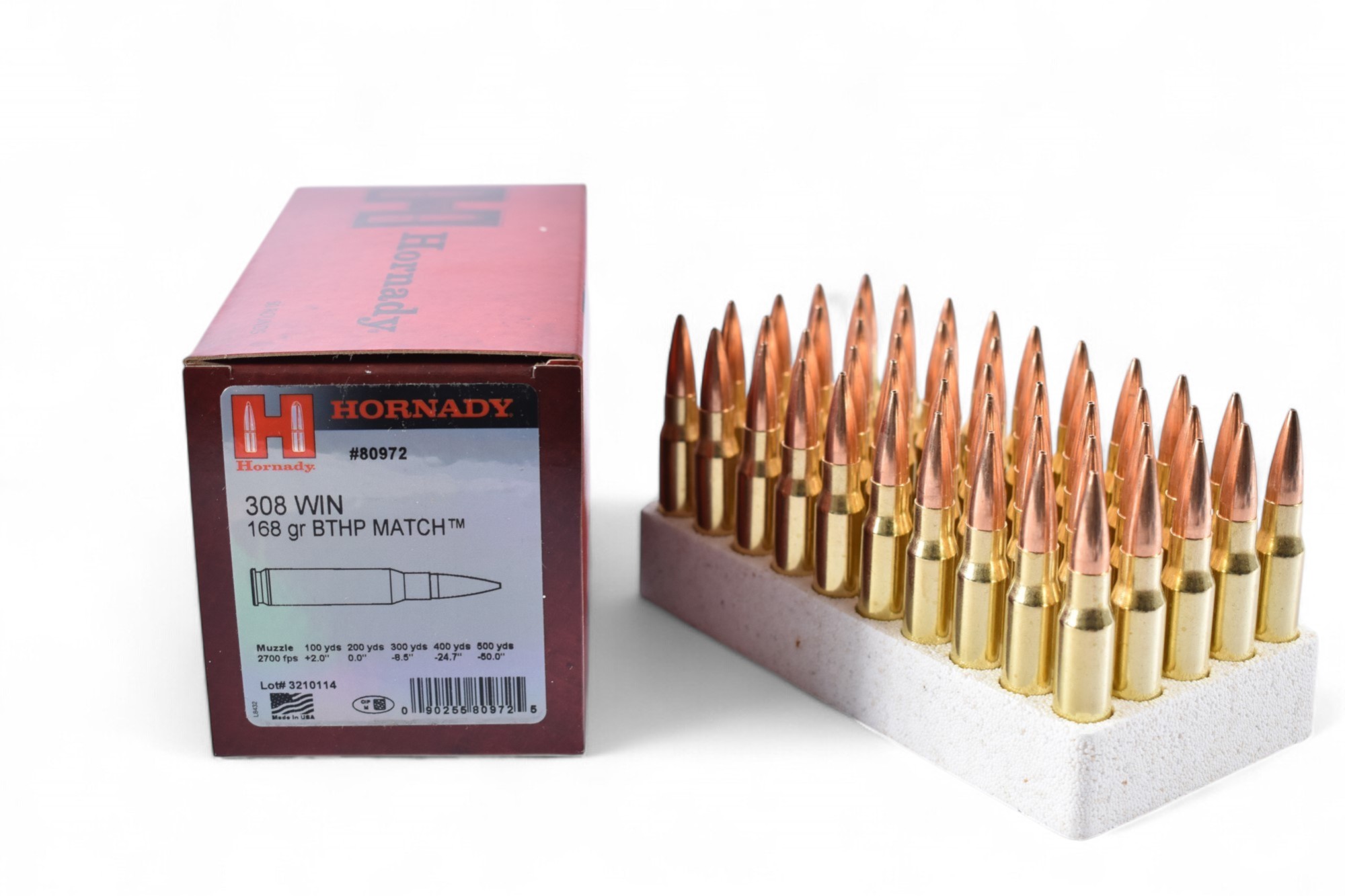 Hornady .308 Win BTHP Match 168grs / 10